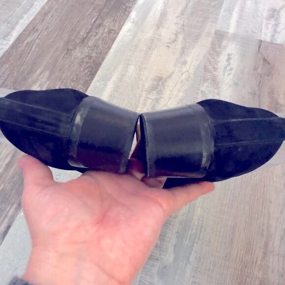 Donald J Pliner black stretchy fabric front suede back slip on loafers US 7.5 - Picture 8 of 10